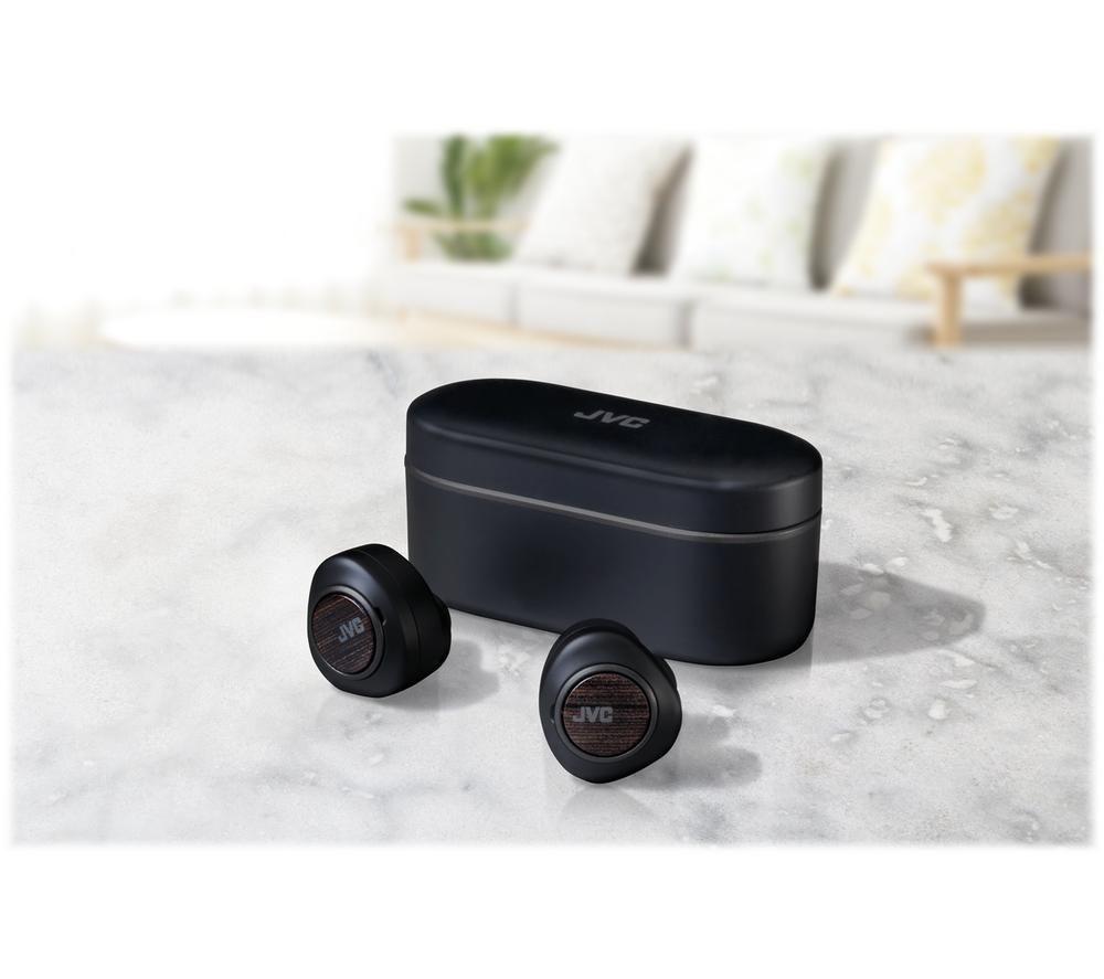 JVC HA-FW1000T Wireless Bluetooth Noise-Cancelling Earbuds - Black image number 7 of 8