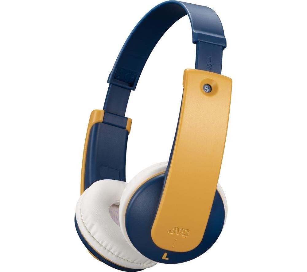 JVC TINYPHONES HA-KD10W Wireless Bluetooth Kids Headphones - Yellow & Blue image number 3 of 7