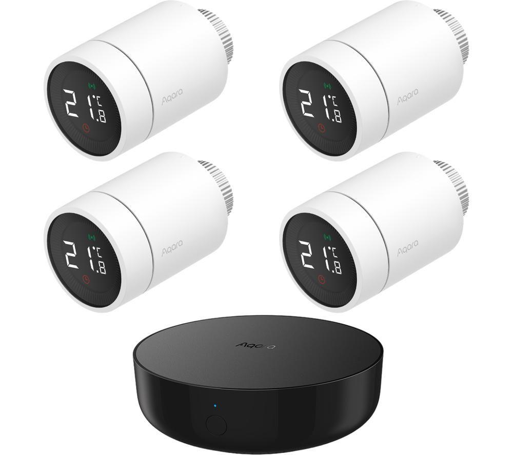 AQARA Wireless E1 Smart Thermostat Starter Kit - Four Pack, Black,White