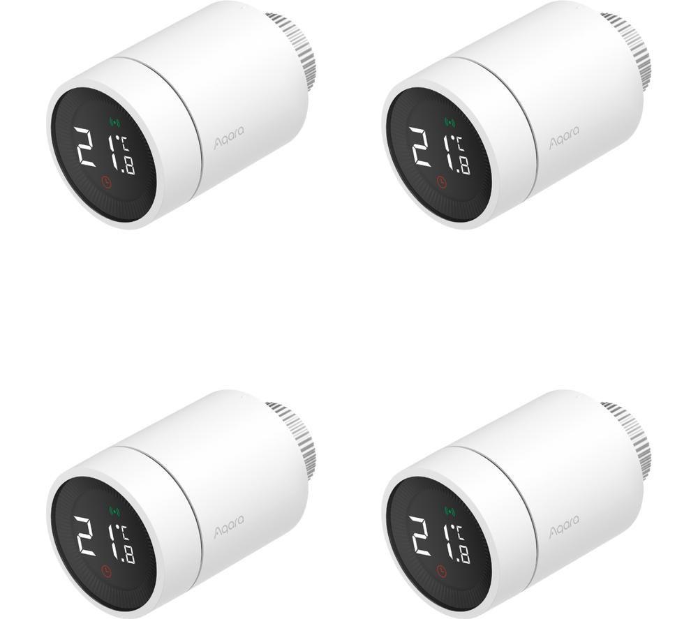 AQARA E1 Wireless Smart Radiator Thermostat - Pack of 4, White