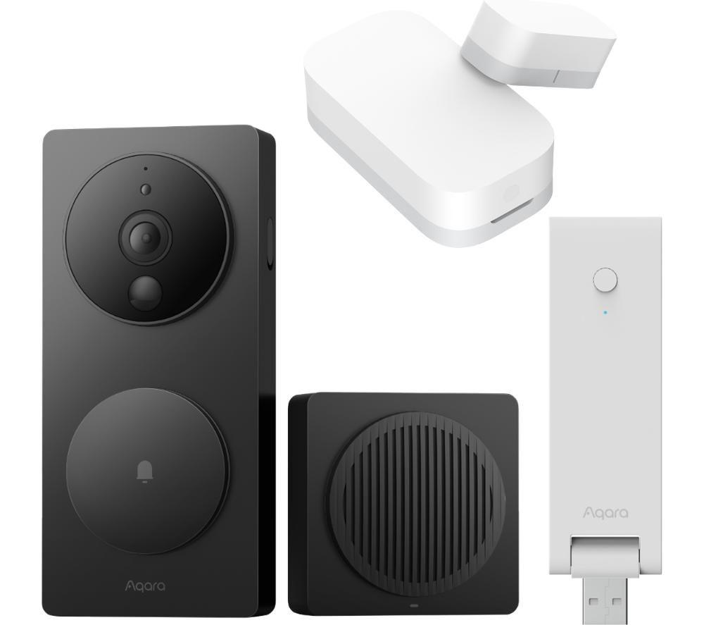 AQARA AQARA G4 Smart Video Doorbell Starter Kit with Sensor, Black