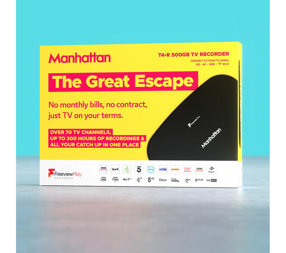 MANHATTAN T4-R Freeview Play 4K Ultra HD Digital TV Recorder - 500 GB image number 4 of 8