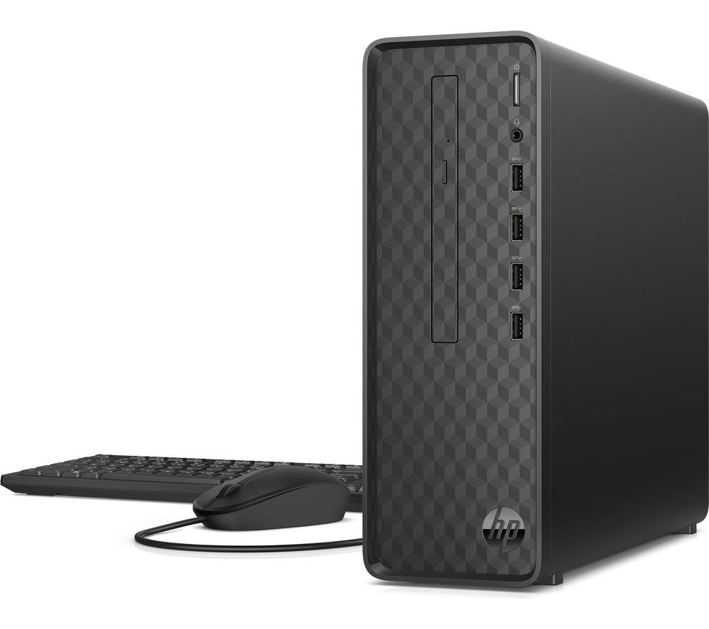 HP Slim S01-pF2012na Desktop PC - IntelCore? i3, 256 GB SSD, Black, Black