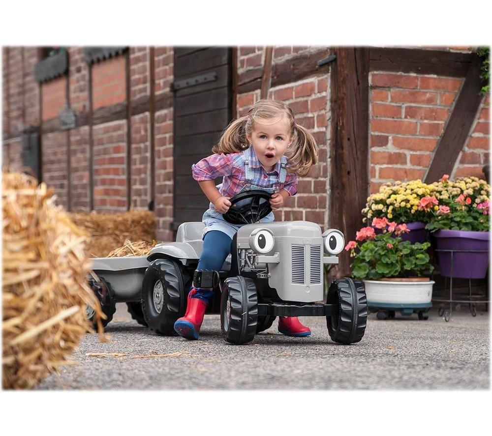 ROLLY TOYS Little Grey Fergie Tractor with Trailer Kids' Ride-On Toy - Grey & Black image number 3 of 4