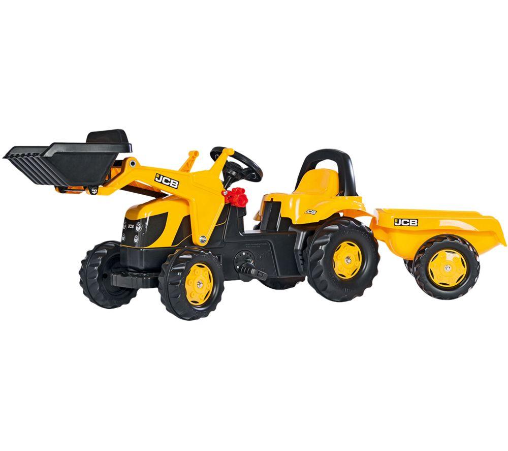 ROLLY TOYS rollyKid JCB Loader & Trailer Kids' Ride-On Toy - Black & Yellow, Yellow,Black