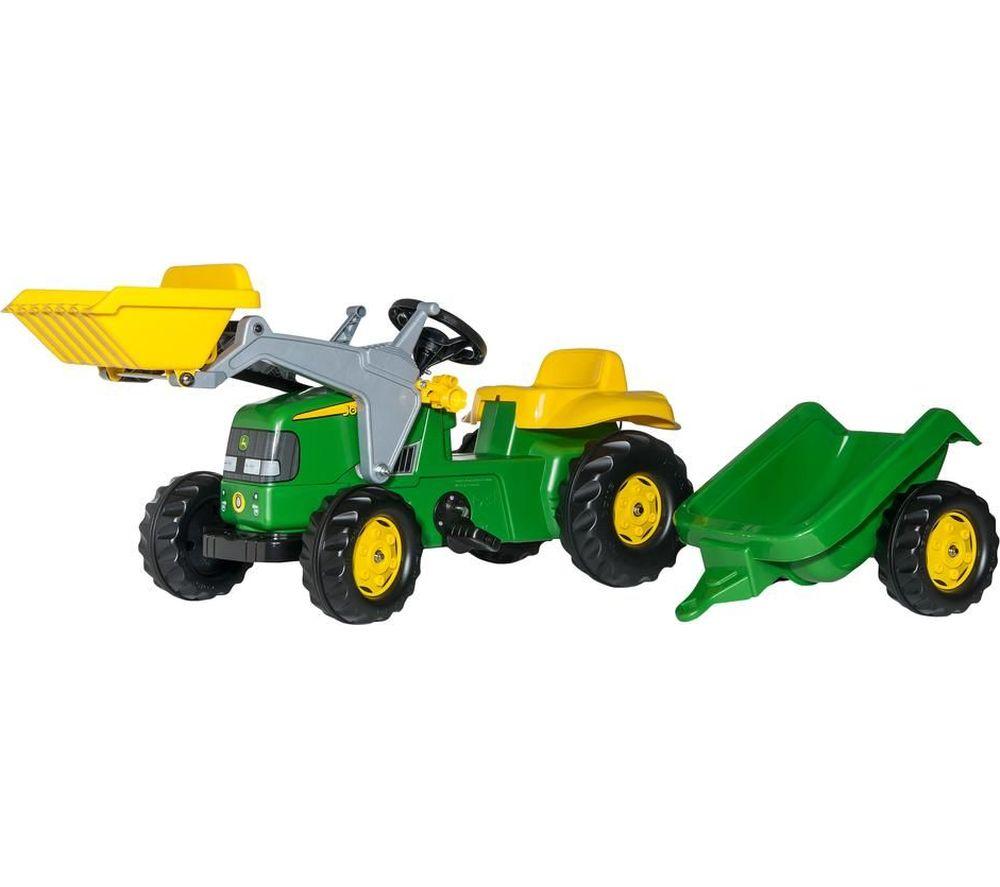 ROLLY TOYS rollyJunior John Deere Loader & Excavator Kids' Ride-On Toy - Green & Yellow image number 2 of 4