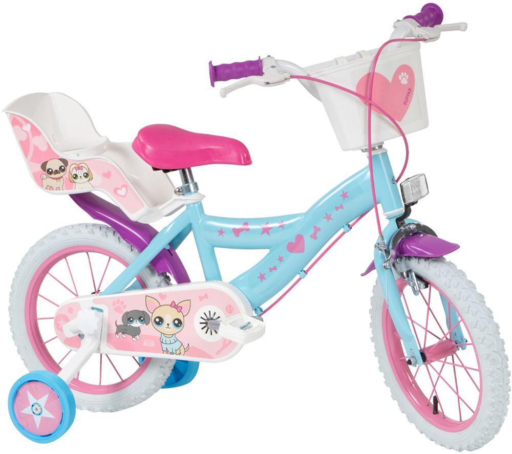 TOIMSA Pets 14 Kids Bicycle - Blue & Pink, Pink,Patterned,Blue
