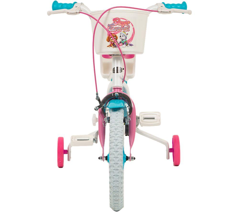 Toimsa Paw Patrol Kids Bike, Learn To Ride Bicycle, With Training Wheel Stabilisers And Mudguard/Accessories, For Children Age 3+, White And Pink - Yorkshire Outdoor Activity Park