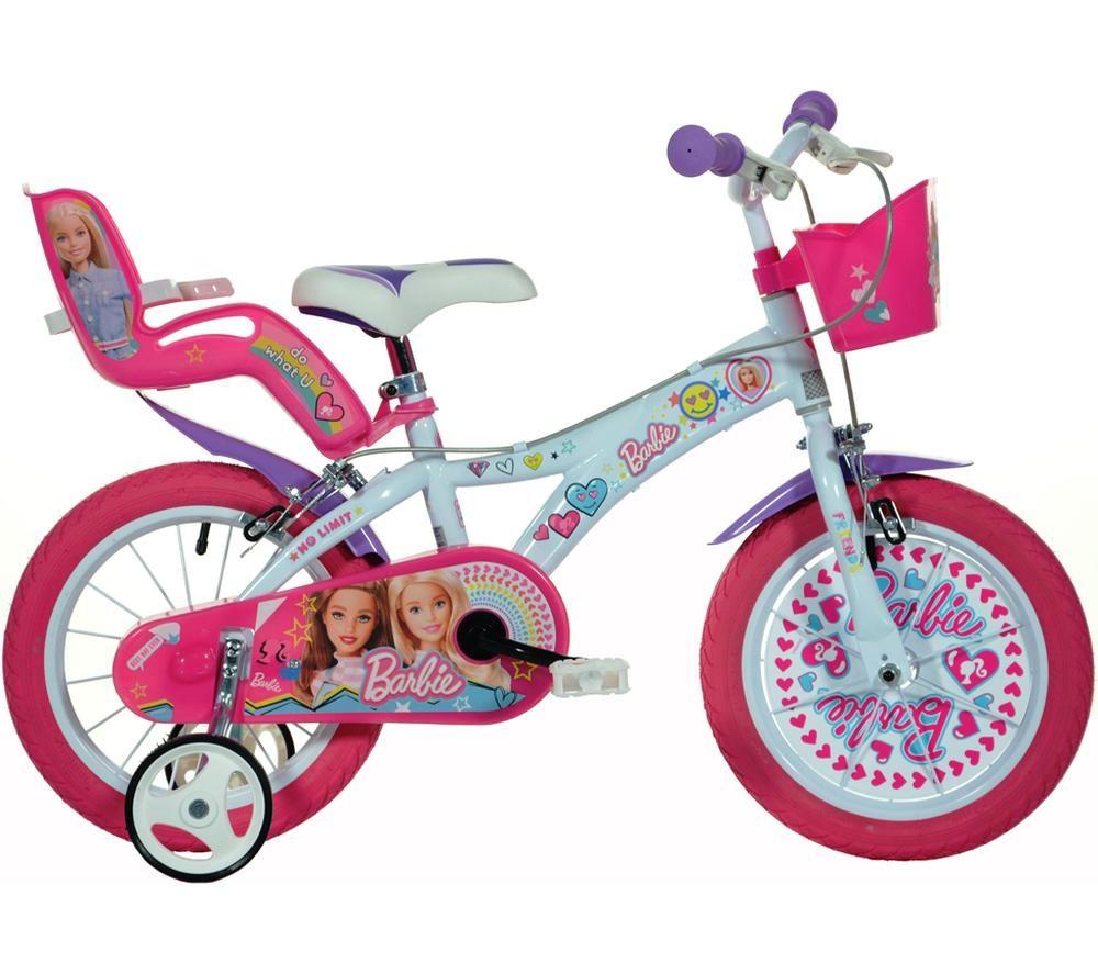 DINO BIKES Barbie Kids' 16" Bike - Blue & Pink, Pink,Blue,Patterned