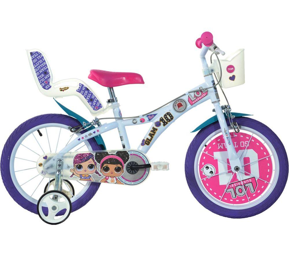 DINO BIKES L.O.L Surprise! Kids' 16" Bike, Pink,White,Purple,Patterned