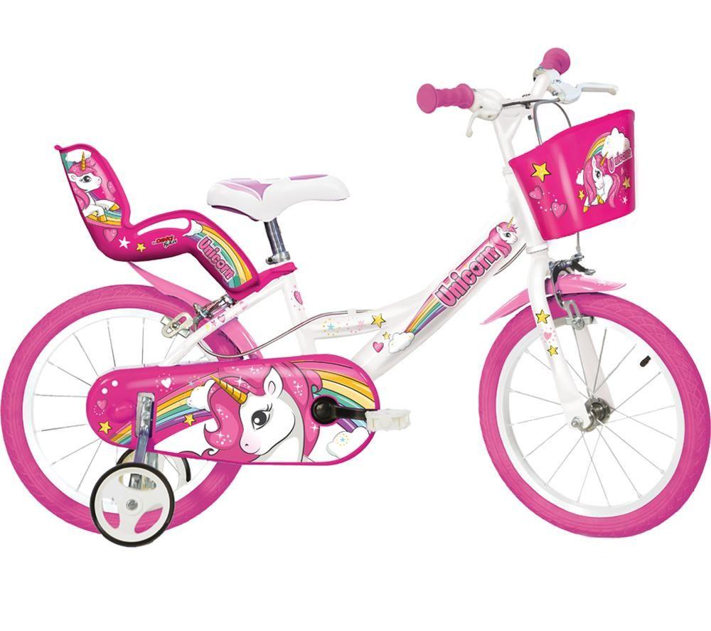 Dino Bikes Unicorn Kids' 14" Bike, White,Patterned,Pink