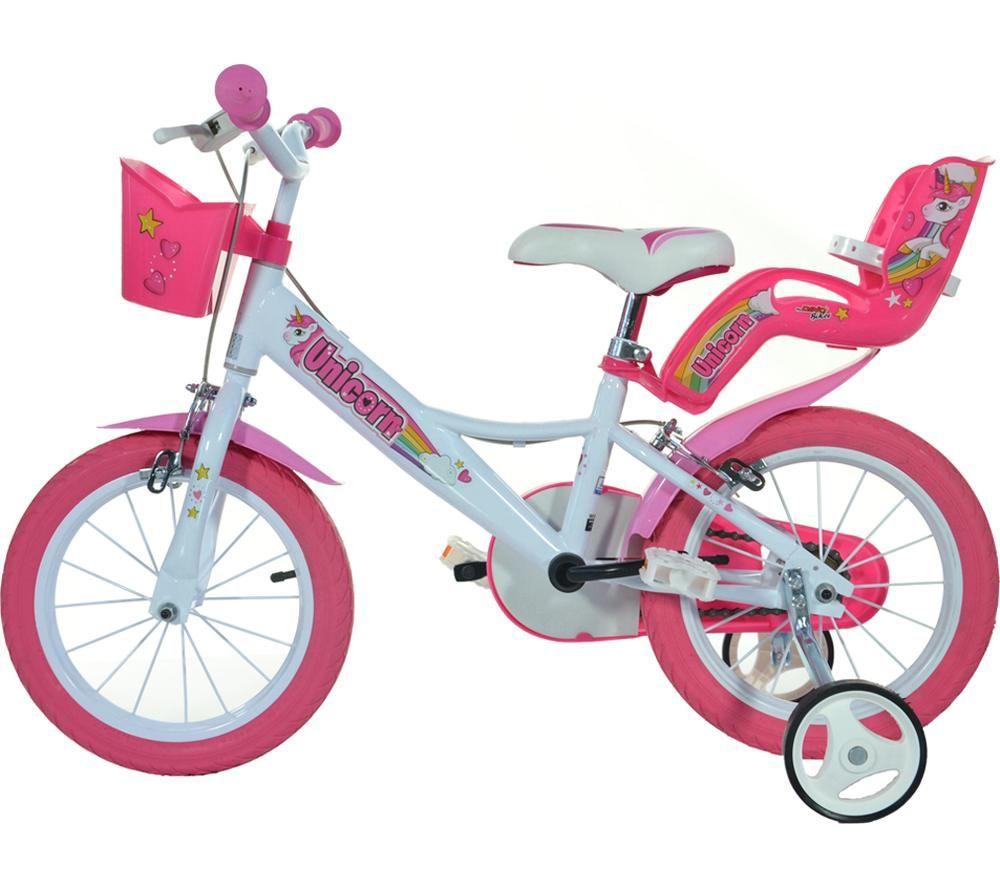 DINO BIKES Unicorn Kids' 16" Bike - White & Pink image number 8 of 8