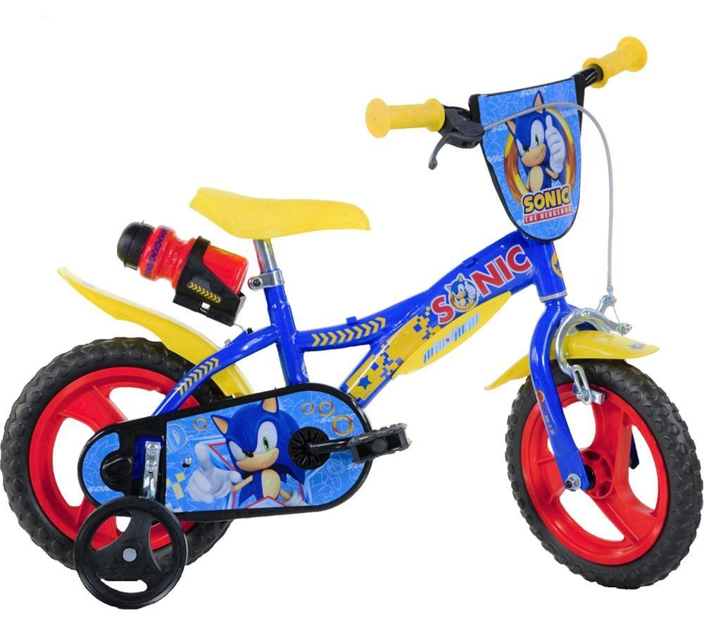 DINO BIKES Sonic The Hedgehog 12" Kids' Bicycle - Blue, Yellow & Red, Yellow,Red,Black,Blue