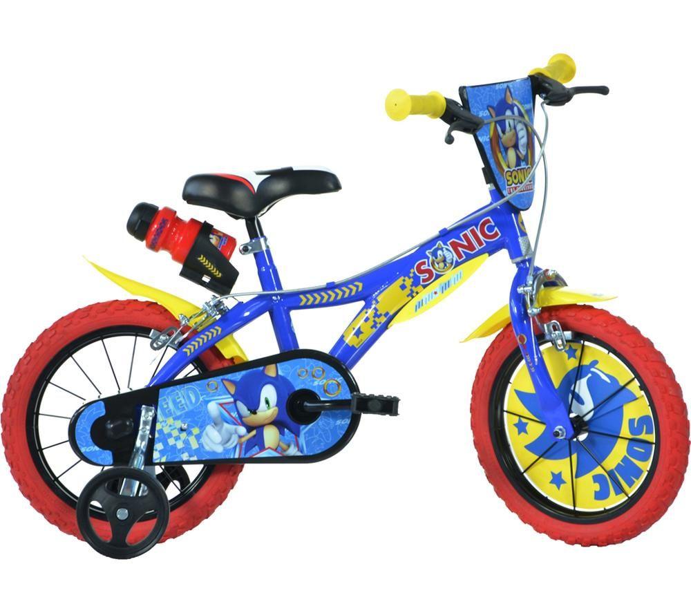 Image of DINO BIKES Sonic The Hedgehog 14" Kids' Bicycle - Blue, Red & Yellow, Yellow,Red,Black,Blue