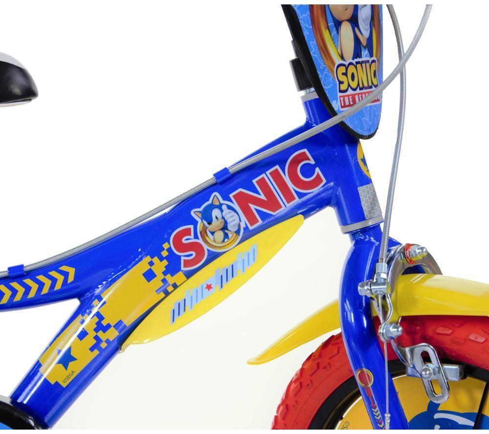 DINO BIKES Sonic The Hedgehog 14" Kids' Bicycle - Blue, Red & Yellow image number 3 of 6