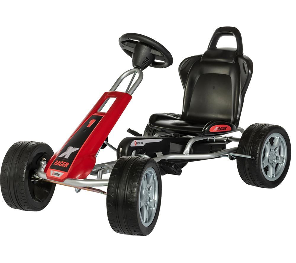 FERBEDO X-Racer Go-Kart - Silver & Red, Silver/Grey,Red