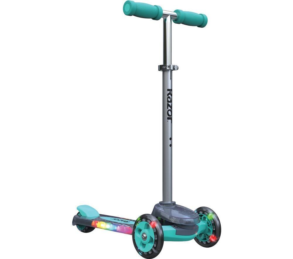 RAZOR Rollie DLX Kids' 2-in-1 Convertible Kick Scooter - Teal & Silver image number 4 of 9