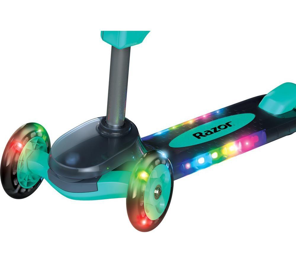 RAZOR Rollie DLX Kids' 2-in-1 Convertible Kick Scooter - Teal & Silver image number 6 of 9