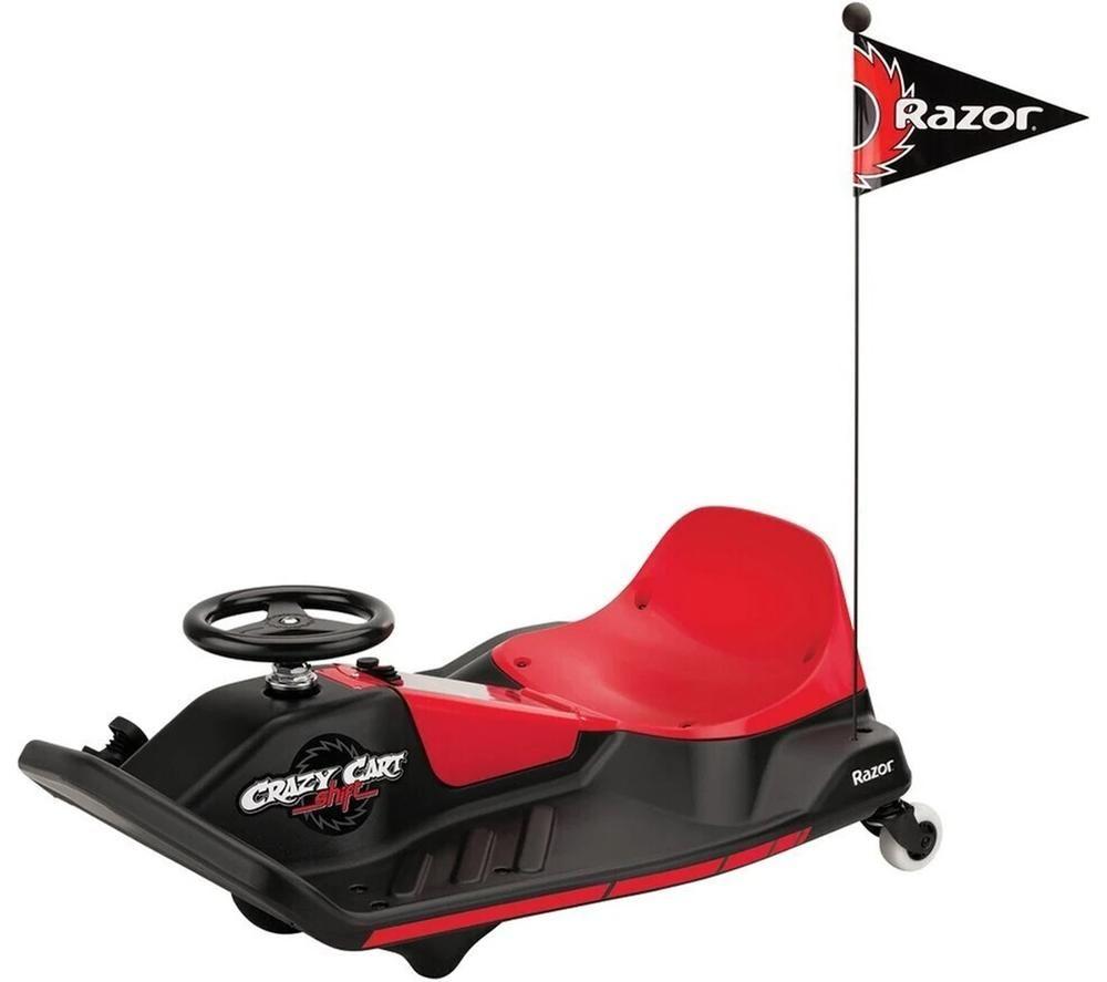 RAZOR Crazy Cart Shift Kids Electric Ride-On Vehicle - Black & Red, Black,Red