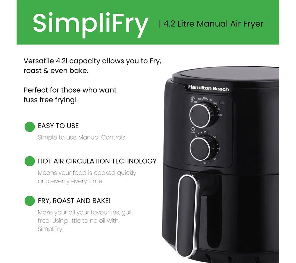 HAMILTON BEACH SimpliFry HB4001 Air Fryer - Black image number 10 of 10
