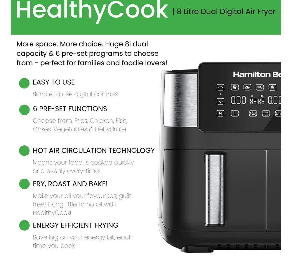 HAMILTON BEACH HealthyCook HB4006 Air Fryer - Black & Silver image number 14 of 16