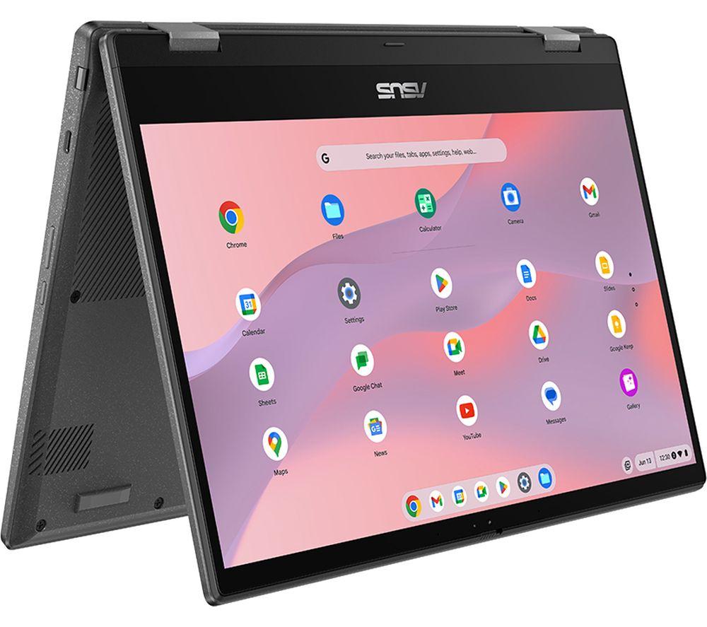 ASUS CM14 Flip 14" 2 in 1 Chromebook - MediaTek Kompanio 520, 128 GB eMMC, Grey, Silver/Grey