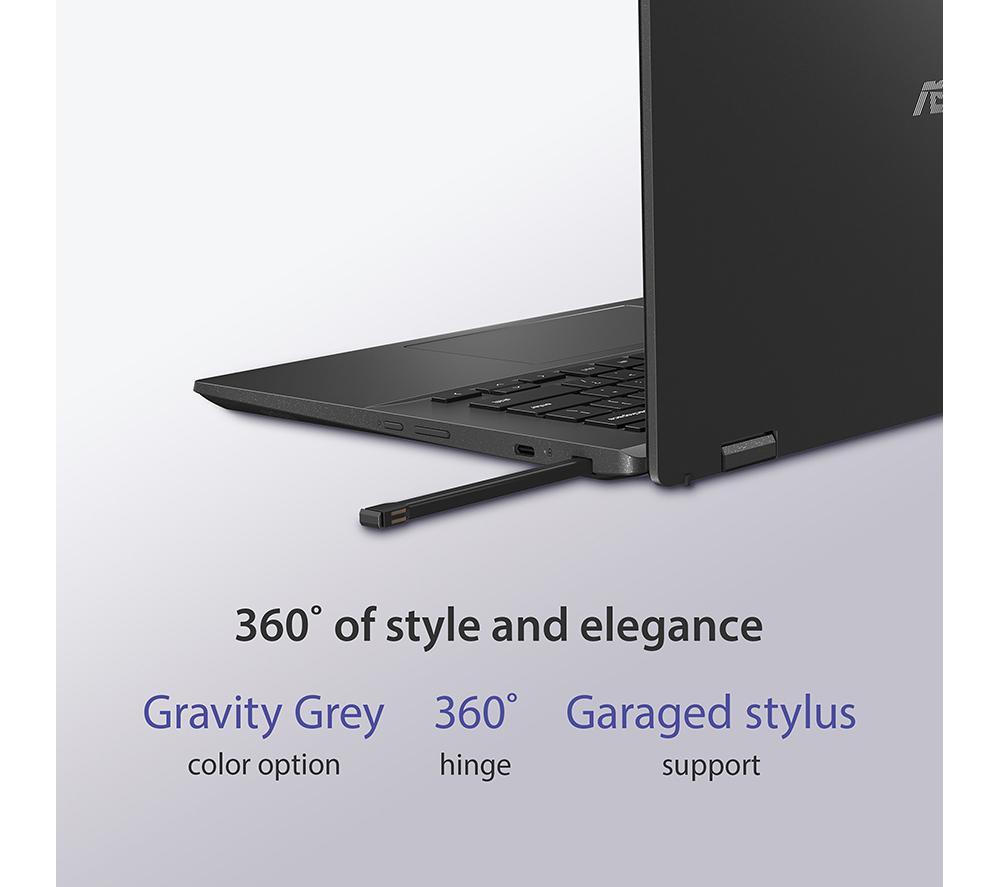 ASUS CM14 Flip 14" 2 in 1 Chromebook - MediaTek Kompanio 520, 128 GB eMMC, Grey image number 11 of 15