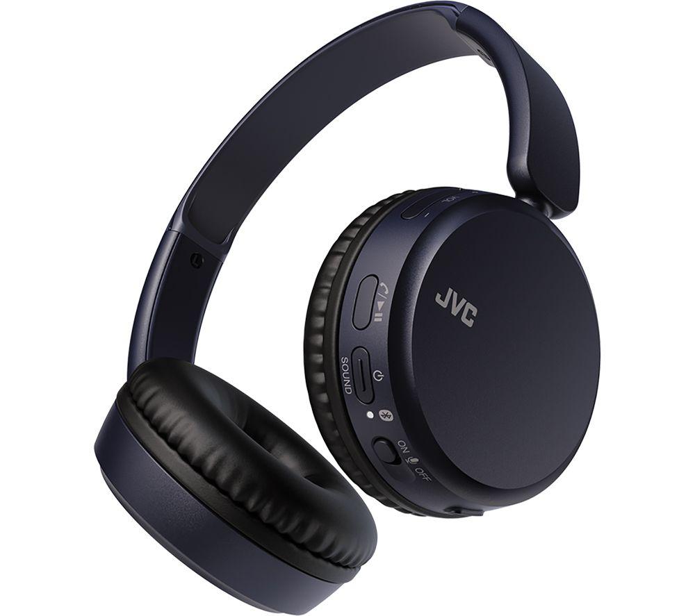 JVC Wireless Headphones with Bluetooth 5.2, Microphone, 35 Hours Battery, 3 Sound Modes and Equalizer, Lightweight, Powerful Bass and Adjustable Design, HA-S36W-A (Blue)