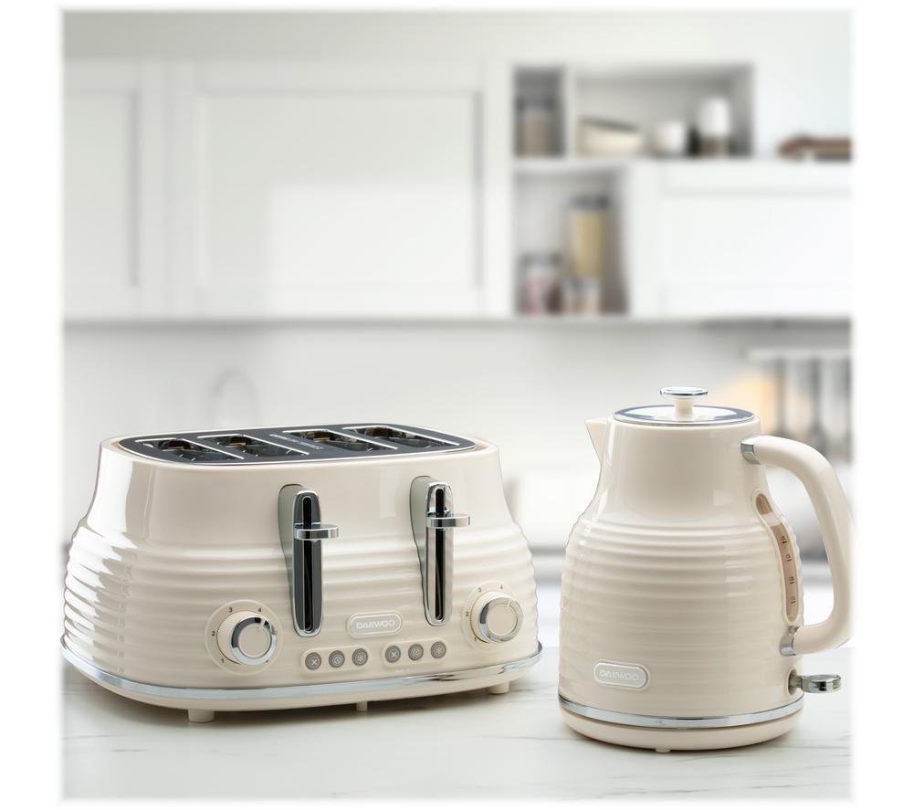 DAEWOO Sienna SDA2483GE 4-Slice Toaster - Cream image number 6 of 6