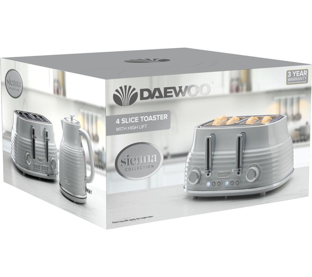 DAEWOO Sienna SDA2483GE 4-Slice Toaster - Grey image number 2 of 6