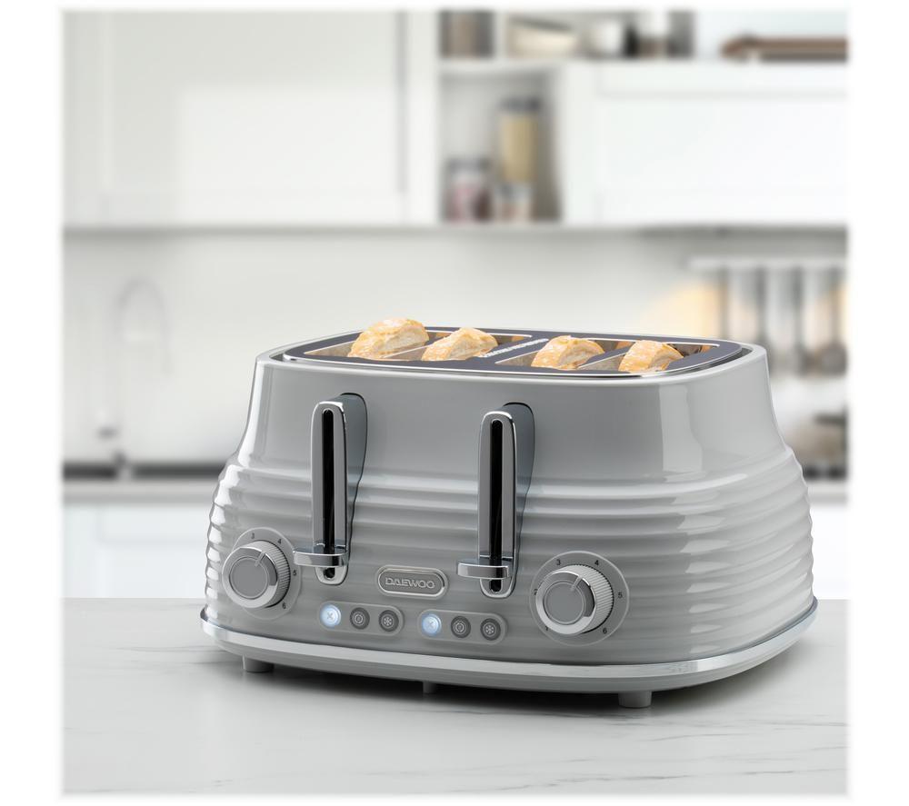 DAEWOO Sienna SDA2483GE 4-Slice Toaster - Grey image number 3 of 6
