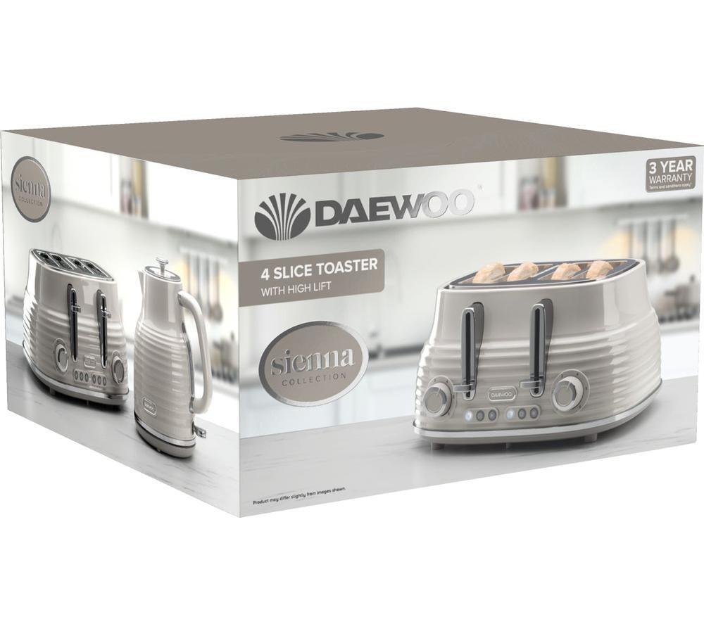 DAEWOO Sienna SDA2483GE 4-Slice Toaster - Taupe image number 2 of 6