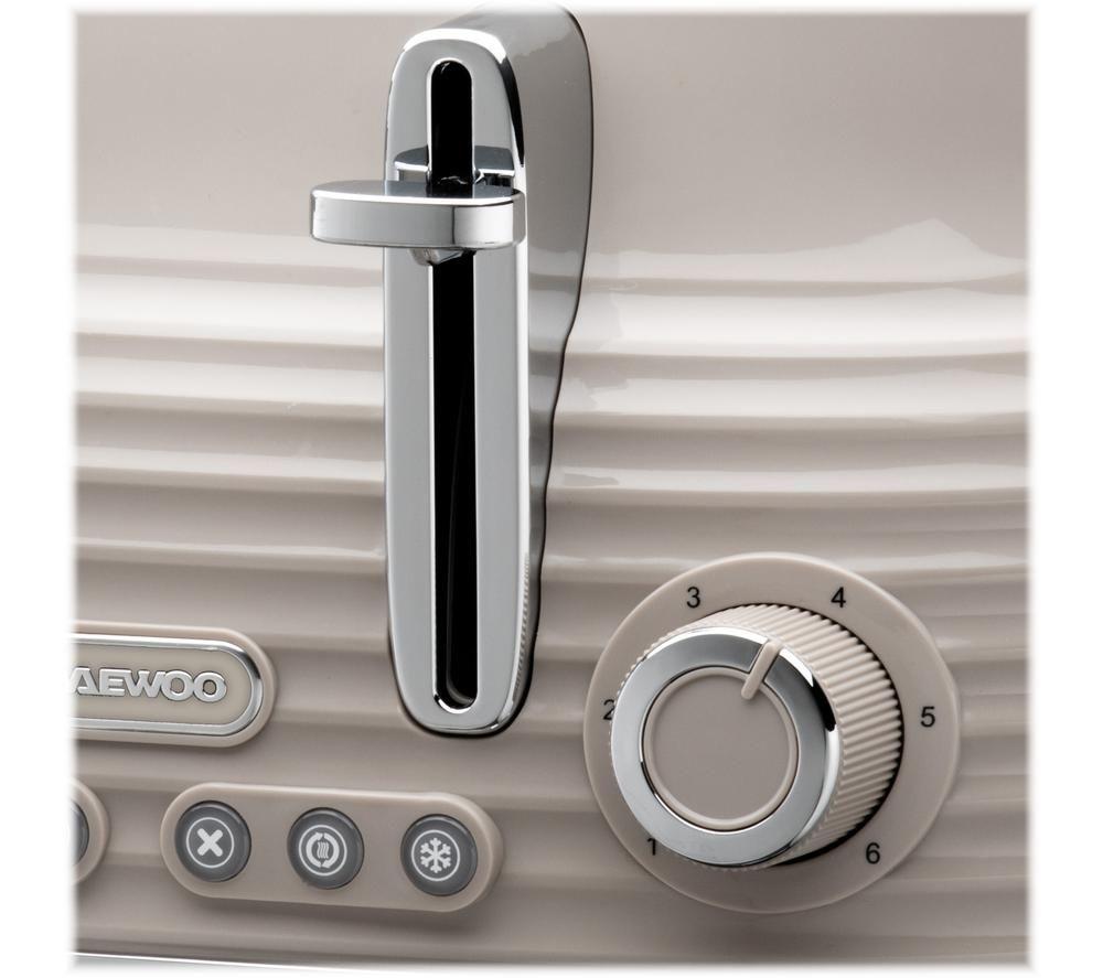 DAEWOO Sienna SDA2483GE 4-Slice Toaster - Taupe image number 5 of 6