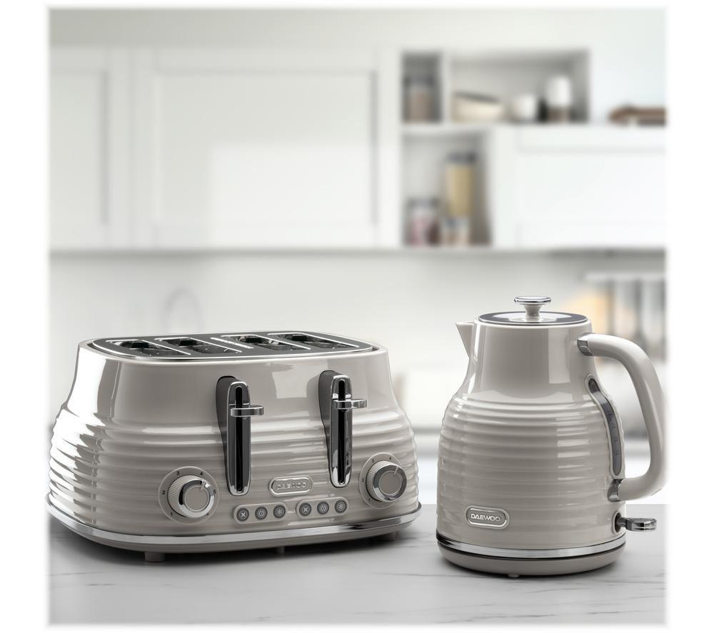 DAEWOO Sienna SDA2483GE 4-Slice Toaster - Taupe image number 6 of 6