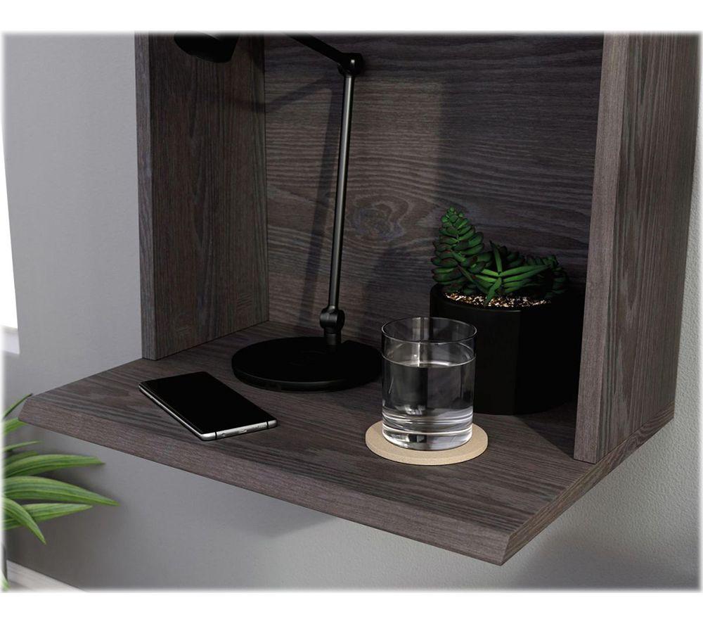 TEKNIK Hudson 5425815 Wall-mounted Night Stand - Charcoal Ash & Pearl Oak image number 6 of 6