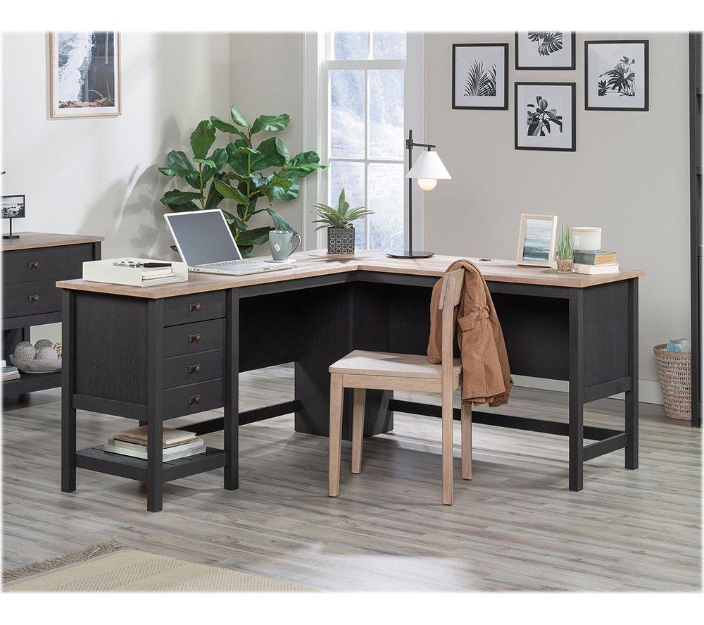 Teknik Shaker Style L-Shaped Desk - Raven Oak