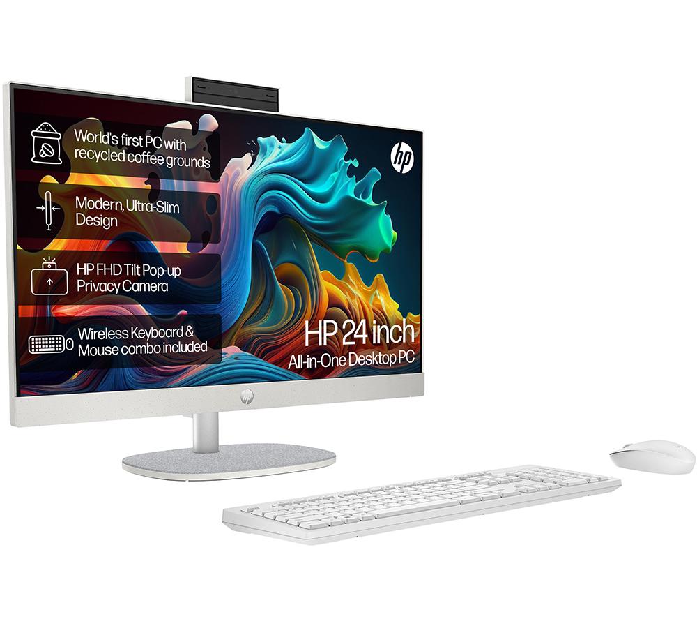 HP 24-cr0021na 23.8" All-in-One PC - Intel®Core i5, 512 GB SSD, White, White