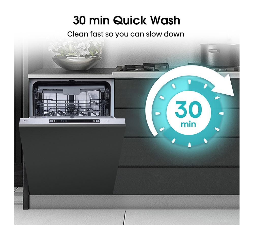 HISENSE HV623D15UK Full-size Fully Integrated Dishwasher image number 4 of 14