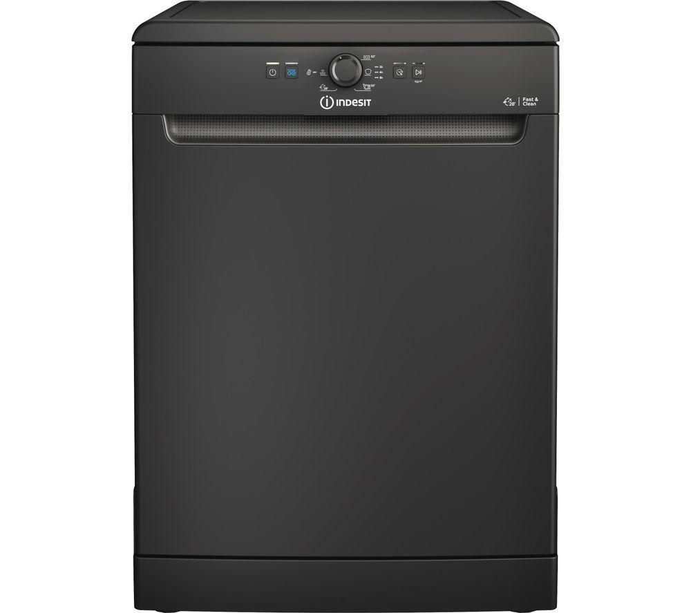 INDESIT D2FHK26BUK Full-size Dishwasher - Black, Black
