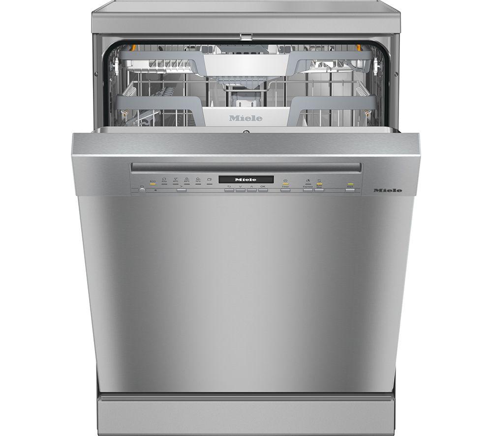 MIELE AutoDos G 7110 SC Full-size WiFi-enabled Dishwasher – Clean Steel, Silver/Grey