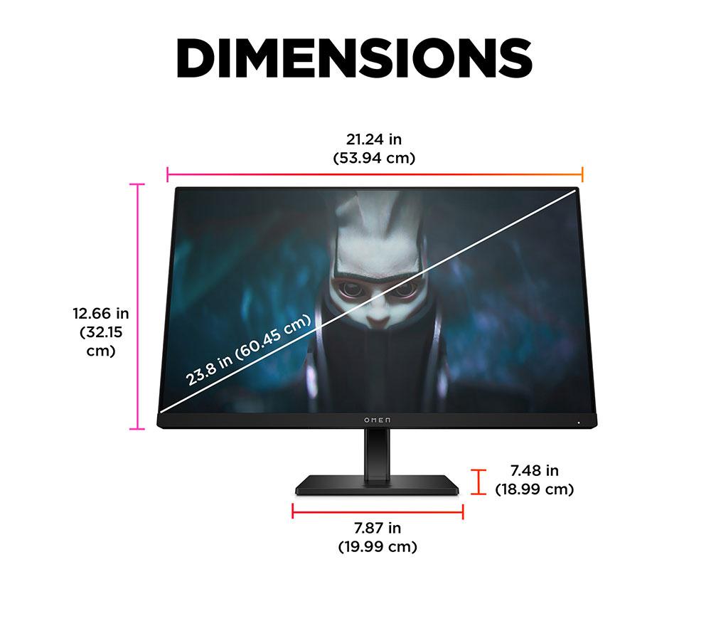 HP OMEN 24 Full HD 23.8" IPS LCD Gaming Monitor - Black image number 9 of 18