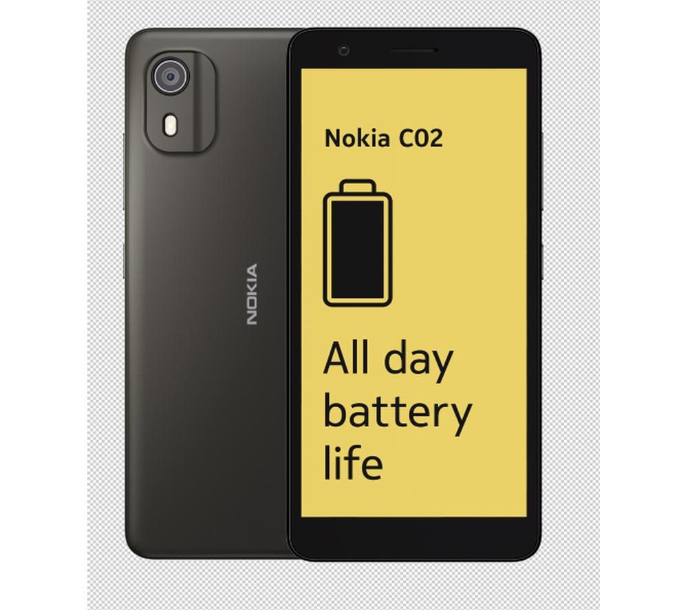 NOKIA C02 - 32 GB, Charcoal, Black