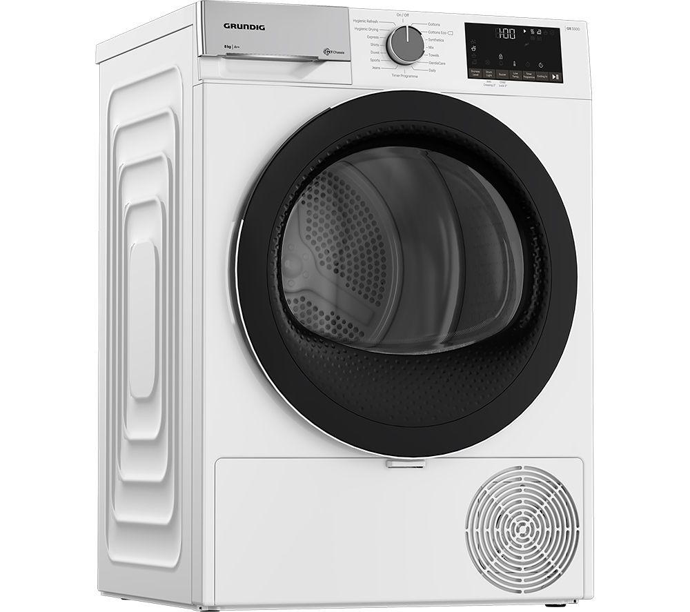 GRUNDIG GT548231CW 8 kg Heat Pump Tumble Dryer - White, White