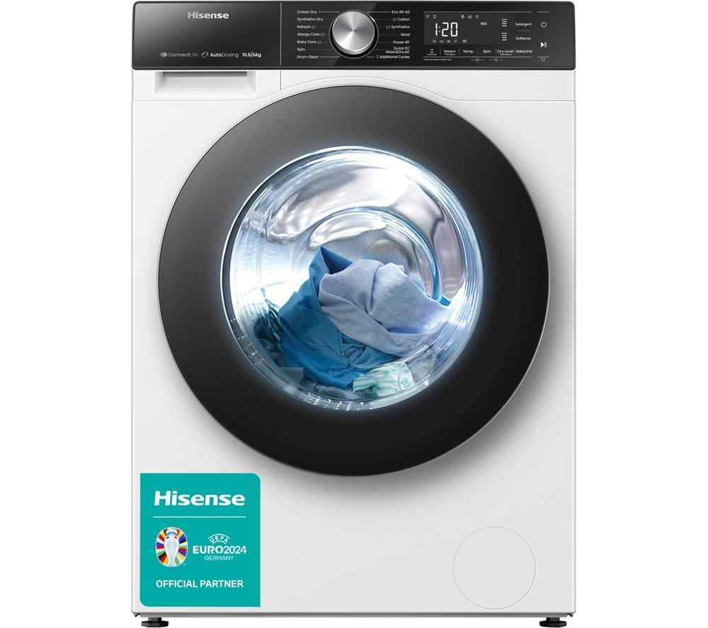 HISENSE Auto Dosing WD5S1045BW WiFi-enabled 10.5 kg Washer Dryer - White, White