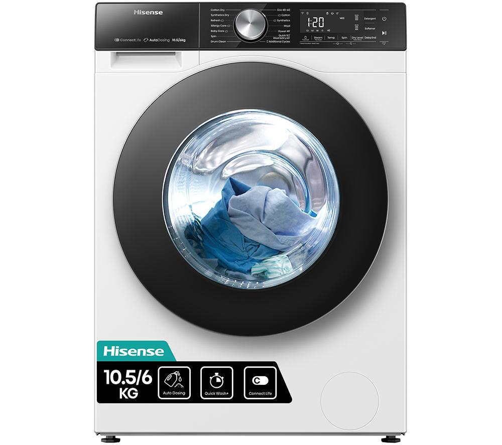 HISENSE 5S Series Auto Dosing WD5S1045BW WiFi-enabled 10.5 kg Washer Dryer - White, White