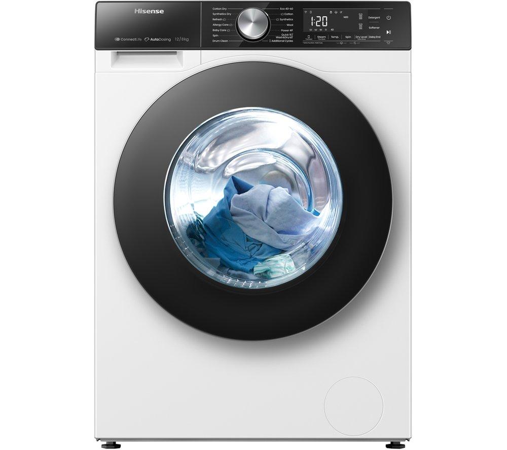 HISENSE 5S Series Auto Dosing WD5S1245BW WiFi-enabled 12 kg Washer Dryer - White, White