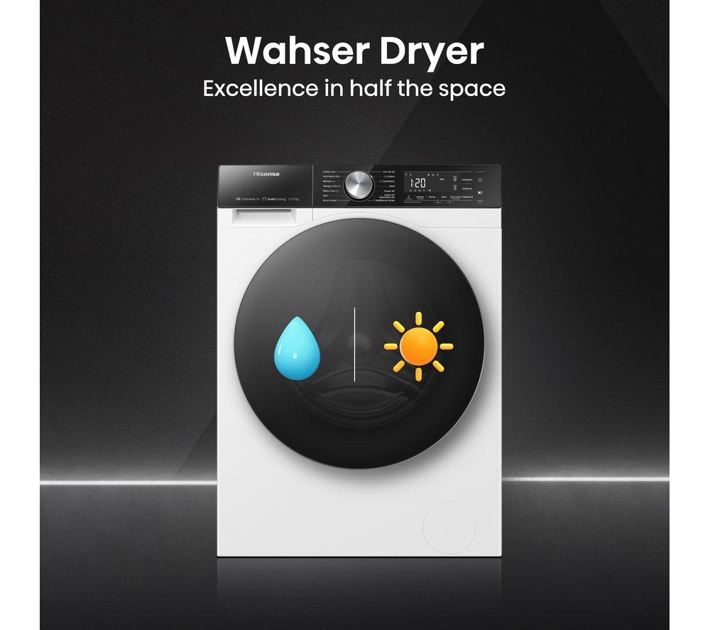 HISENSE 5S Series Auto Dosing WD5S1245BW WiFi-enabled 12 kg Washer Dryer - White image number 15 of 17