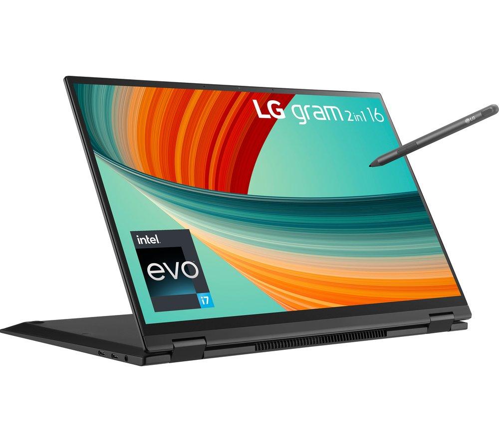 LG gram 2-in-1 16T90R-K.AA78A1 16 2 in 1 Laptop - IntelCore? i7, 1 TB SSD, Black, Black