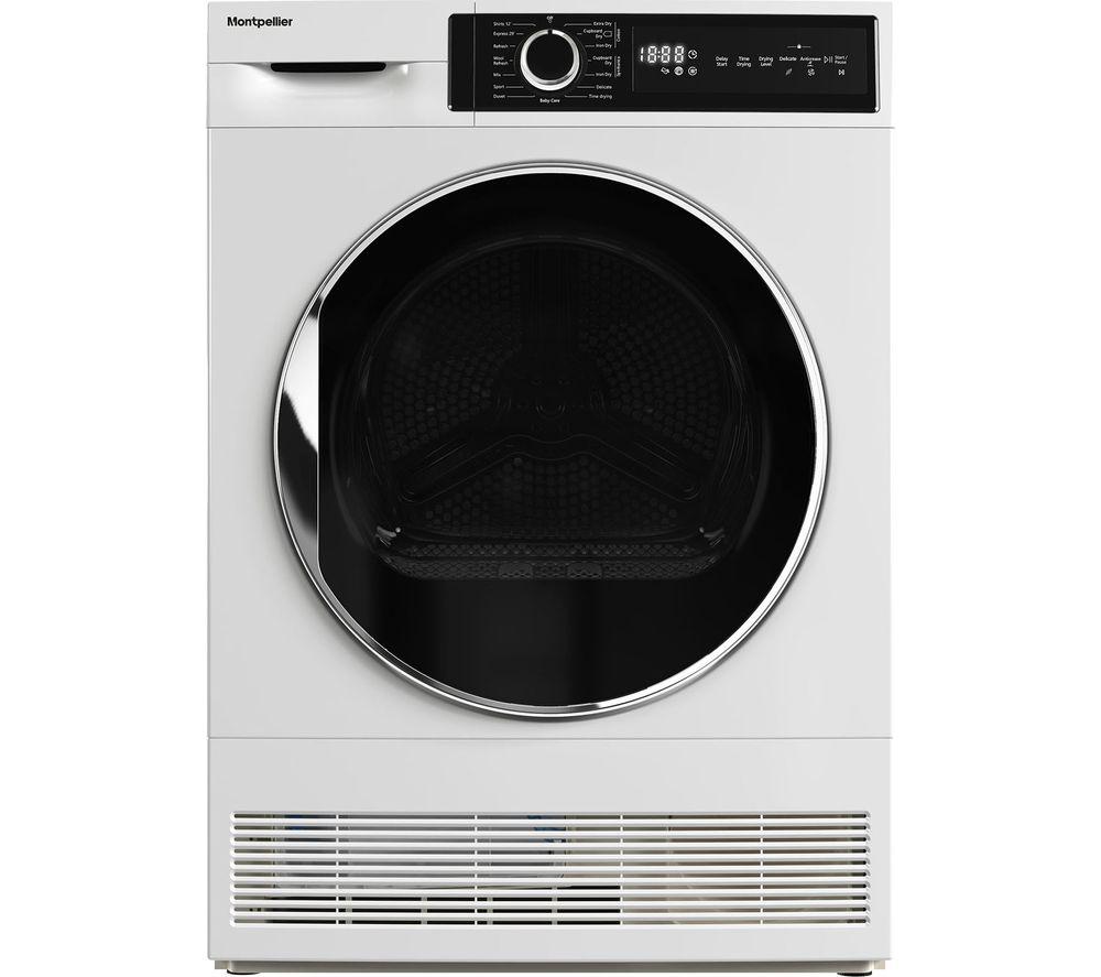 Montpellier MTDC8SDW 8 kg Condenser Tumble Dryer - White, White