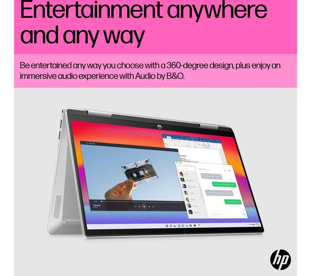 HP Pavilion x360 14-ek1550sa 14' 2 in 1 Laptop - Intel® U300, 128 GB SSD, Silver - image 4